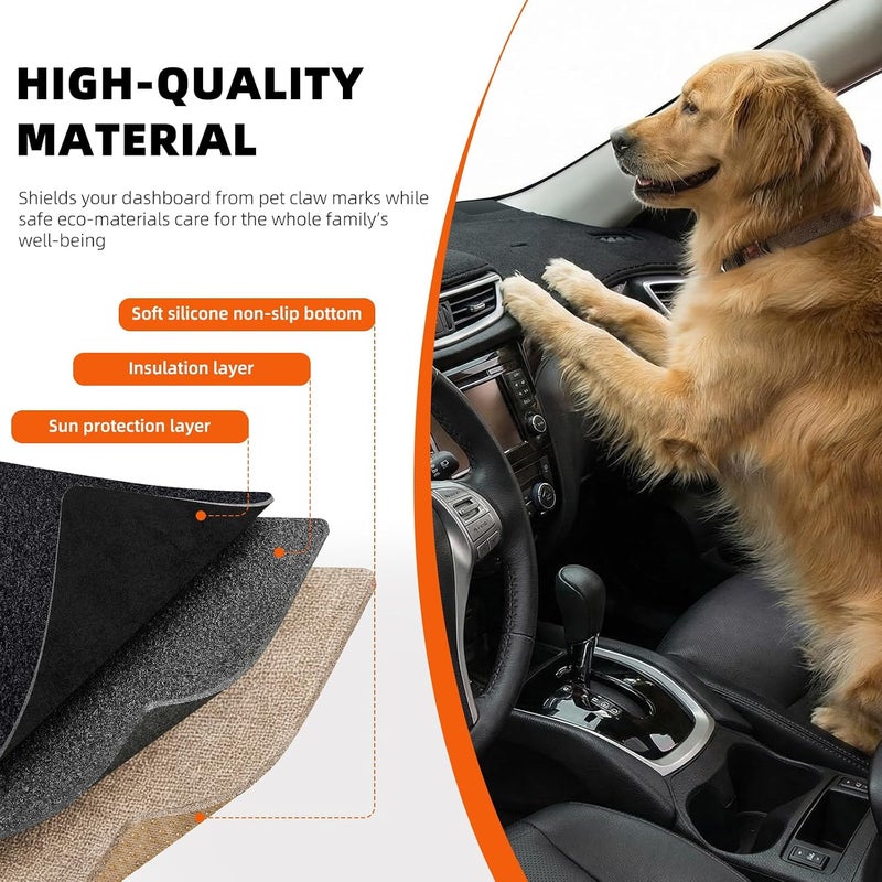 KEYOOG Dashboard Cover Dash Mat Fit for Hy-undai Santa Fe 2012-2007 (for Left Hand Drive),Car Dash Board Mat Anti-Glare Carpet,Non-Slip Pad Sunshield Protector (Black) - Image 4