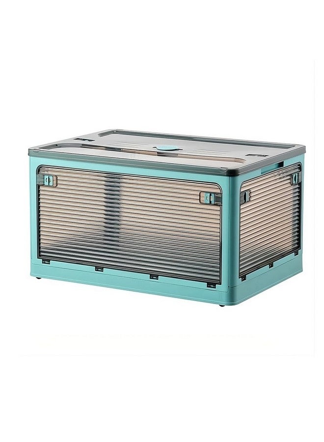 oddpod™ Stack Genie Collapsible Large Capacity Storage Box with Detachable Wheels/Multifunctional Transparent Stackable, Portable & Foldable Organizer for Indoor and Outdoor use - Blue - Image 1