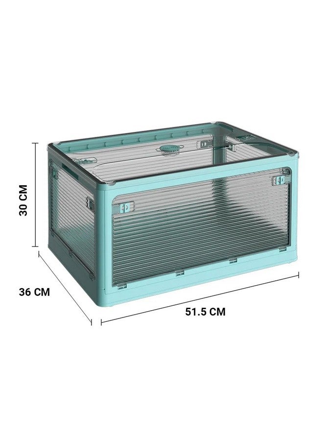 oddpod™ Stack Genie Collapsible Large Capacity Storage Box with Detachable Wheels/Multifunctional Transparent Stackable, Portable & Foldable Organizer for Indoor and Outdoor use - Blue - Image 5
