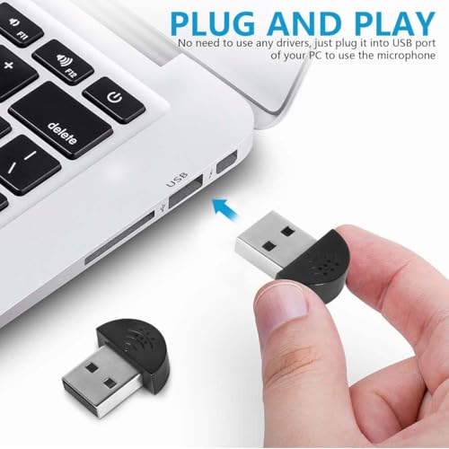 KISEER 2 Pcs USB 2.0 Mini Microphone, Laptop/Desktop PC Plug and Play for Skype, MSN, Yahoo Recording, YouTube, Google Voice Search and Games - Image 3