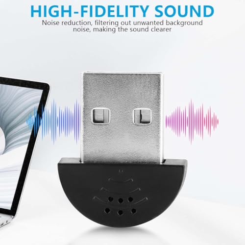 KISEER 2 Pcs USB 2.0 Mini Microphone, Laptop/Desktop PC Plug and Play for Skype, MSN, Yahoo Recording, YouTube, Google Voice Search and Games - Image 4
