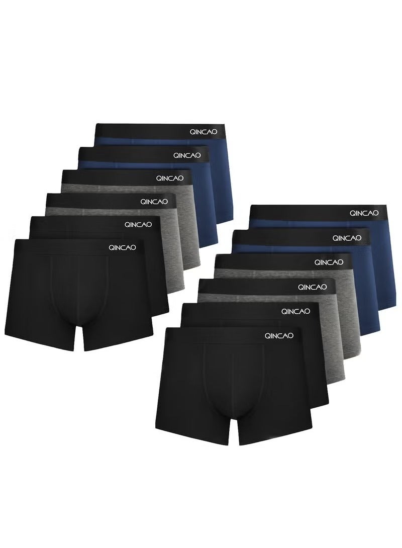 QINCAO QINCAO Men's boxer briefs, retro, pure cotton material, 12 pieces  size XXXL  - Image 1