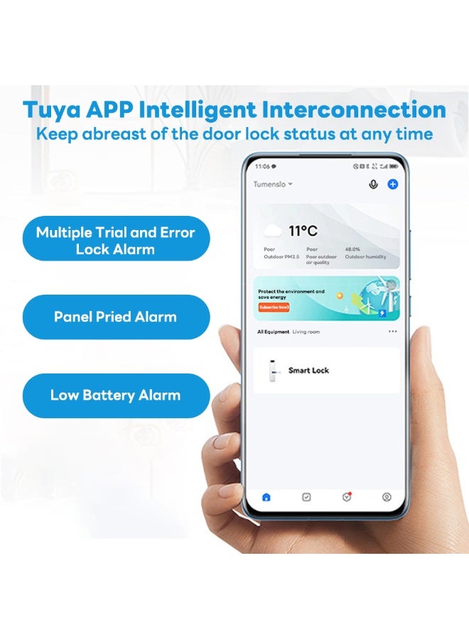 Sharpdo Smart Lock , Keyless Entry Door Lock with Camera, Smart Deadboalt, App Remote Control, NFC/IC Card, Auto-Lock, Waterproof, Works with Tuya - Image 3