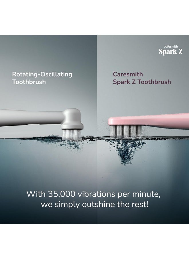CARESMITH - Spark Z Electric Toothbrush | 3 Brush Heads With Cover | 35000 Sonic Vibrations | Toothbrush Electric Adult | Electric Toothbrush For Men & Women | Usb Type C | (Sunset Pink) Ipx7 Waterproof - Image 1