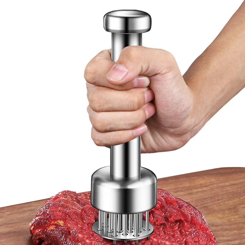 Kloahmo Stainless Steel Meat Tenderizer Tool  21 Sharp Needles  Meat Piercing  Tenderizing Steak  Beef  Chicken  Pork  Barbecue  Marinating  Small Meat Grinder - Image 1