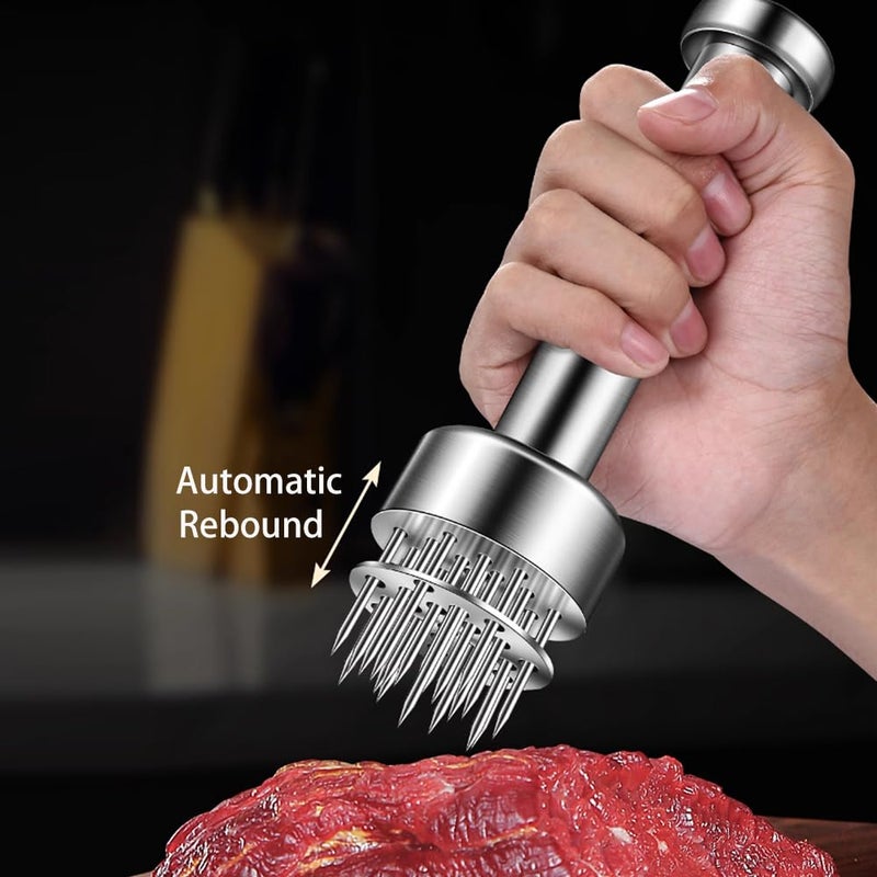 Kloahmo Stainless Steel Meat Tenderizer Tool  21 Sharp Needles  Meat Piercing  Tenderizing Steak  Beef  Chicken  Pork  Barbecue  Marinating  Small Meat Grinder - Image 4