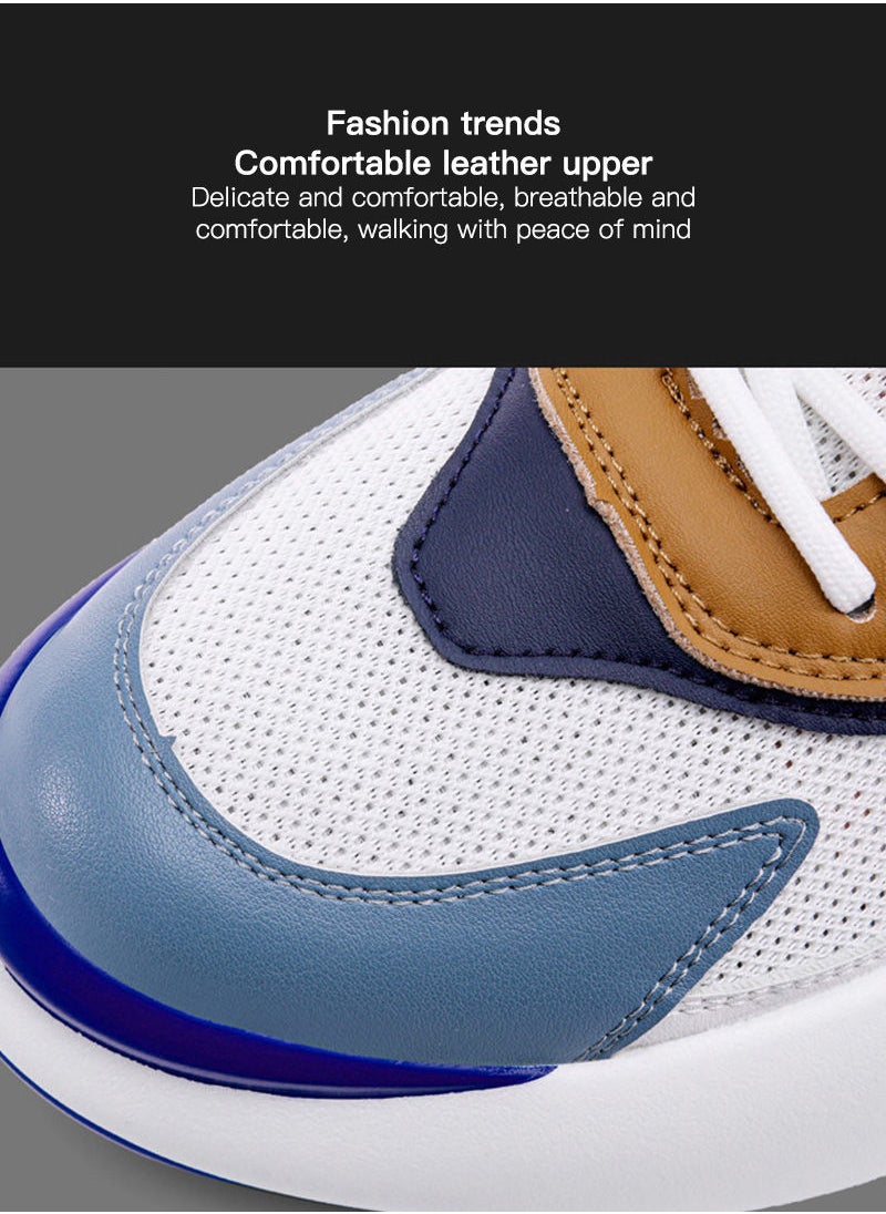 Men's Color Block Fashion Sneakers Walking Casual Athletic Shoes Chunky Platform Sneakers