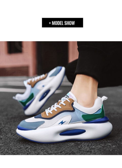 Men's Color Block Fashion Sneakers Walking Casual Athletic Shoes Chunky Platform Sneakers