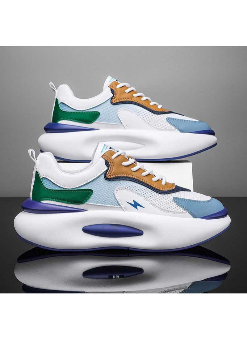 Men's Color Block Fashion Sneakers Walking Casual Athletic Shoes Chunky Platform Sneakers