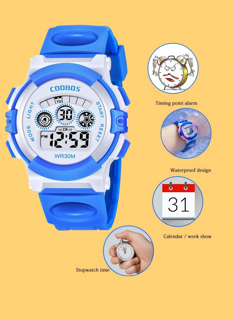 COOBOS 4Pack Kids' Water Resistant Rubber Digital Watch Boys' watch and Girls' Watch - Image 2