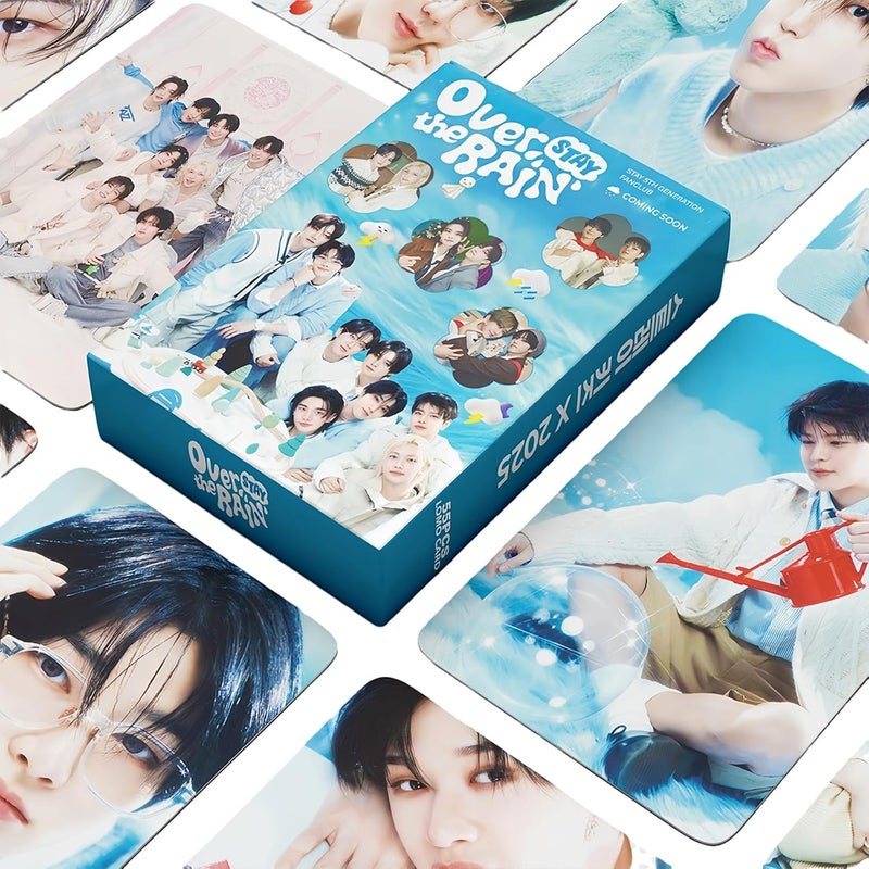 PYAJUU Stray Kids Photocards KPOP Stay Over The Rain Album Cards 55PCS Stray Kids 5th FanClub Photo Cards Giant Album HOP Greeting Card Straykids Merch - Image 3