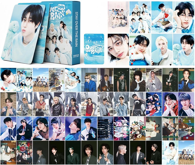 PYAJUU Stray Kids Photocards KPOP Stay Over The Rain Album Cards 55PCS Stray Kids 5th FanClub Photo Cards Giant Album HOP Greeting Card Straykids Merch - Image 2
