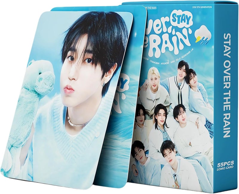 PYAJUU Stray Kids Photocards KPOP Stay Over The Rain Album Cards 55PCS Stray Kids 5th FanClub Photo Cards Giant Album HOP Greeting Card Straykids Merch - Image 1