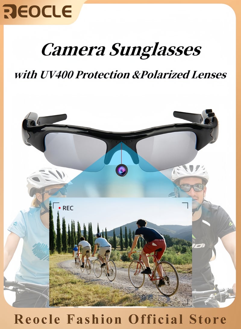 ريوكل نظارات شمسية للكاميرا مع عدسات مستقطبة ذات حماية من الأشعة فوق البنفسجية 400 نظارات شمسية رياضية للتصوير بالكاميرا الرياضية ونظارات فيديو عالية الدقة لركوب الدراجات في الهواء الطلق والتخييم والقيادة والسفر - Image 1