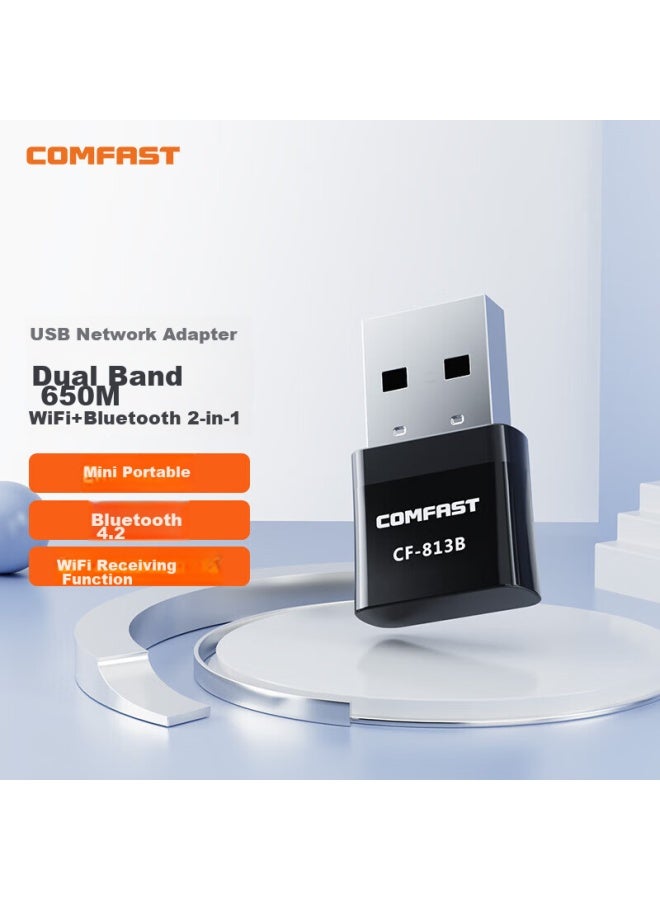 Comfast Cf-813b Dual-band 650m Bluetooth 5g Wireless Network Adapter For Desktop And Laptop Computers, Wifi Receiver And Transmitter, Bluetooth And Wifi Two-in - Image 1