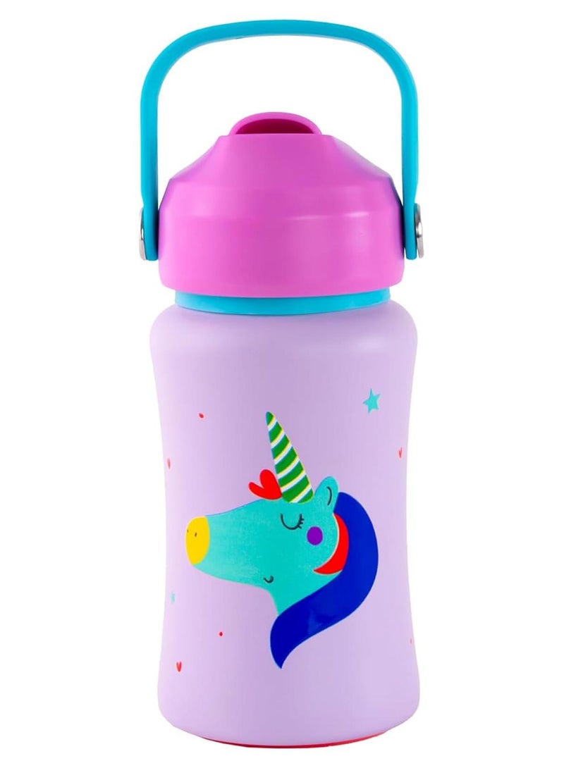 rabitat Steel Play 3.0 Stainless Steel Water Bottle- 2 Year Brand Warranty 350 ml Love you to the moon and back | BPA-Free | Leak-Proof | Flip-lock Sipper | Easy-Carry Handle | School Bottle for Kids - Image 1