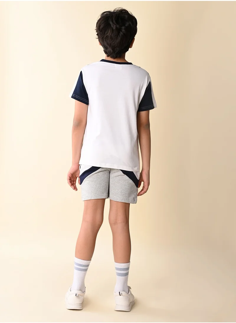 LILPICKS Colorblock T-shirt with Drawstring Short Set