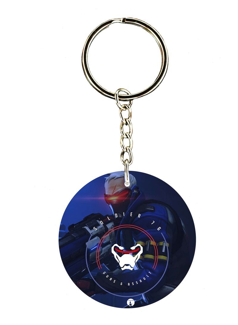 Video Game Overwatch Double Side Printed Keychain