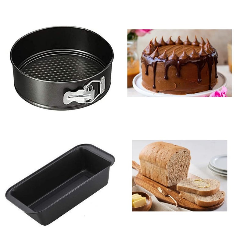 TrendyTrolley® Round Cake Tin & Bread Loaf Pan Set | 2 Pc Premium Non-Stick Oven Bakeware Combo for Cakes, Breads & Desserts | Durable Carbon Steel Pans | Easy Release & Dishwasher Safe - Image 5