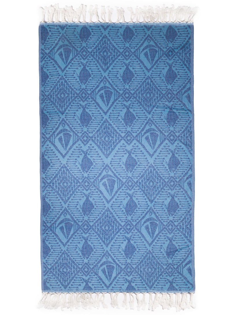 Anemoss Turkish Peshtemal Bath Towel, Large Size 100x180cm, Sail Pattern Design, 100% Cotton Soft & Quick Dry Material, Versatile Use for Beach, Pool and Bath, Peshtemal Bath Towel - Image 1