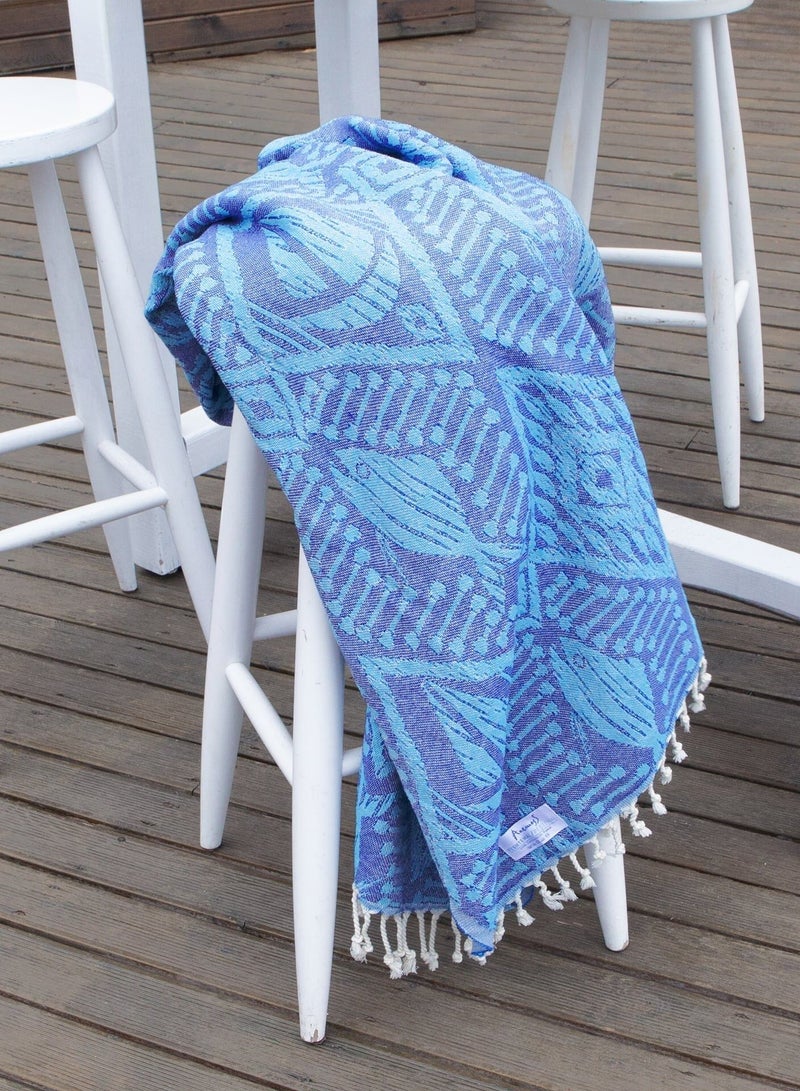 Anemoss Turkish Peshtemal Bath Towel, Large Size 100x180cm, Sail Pattern Design, 100% Cotton Soft & Quick Dry Material, Versatile Use for Beach, Pool and Bath, Peshtemal Bath Towel - Image 5