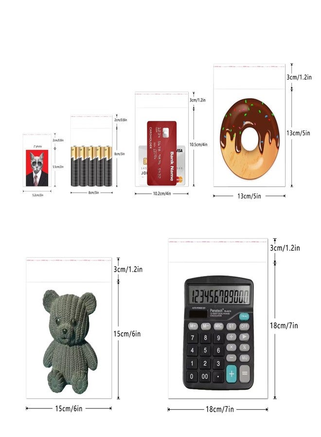 EachDusto 7"x7" Adhesive Cellophane Bags 100pcs Clear Self Stick Cello Baggies 2mil Square OPP Poly Bags for Calculator Candy Bread Slices Fruits Office Supplies Socks Mask Popcorn - Image 5