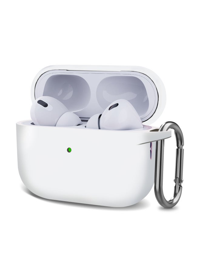 Silicone Protective Case For Apple Airpods Pro2 Bluetooth Earphones Compatible With C Port 2022 2023 Models Universal Style-Color:White-Applicable Model:airpods Pro 2  - Image 1
