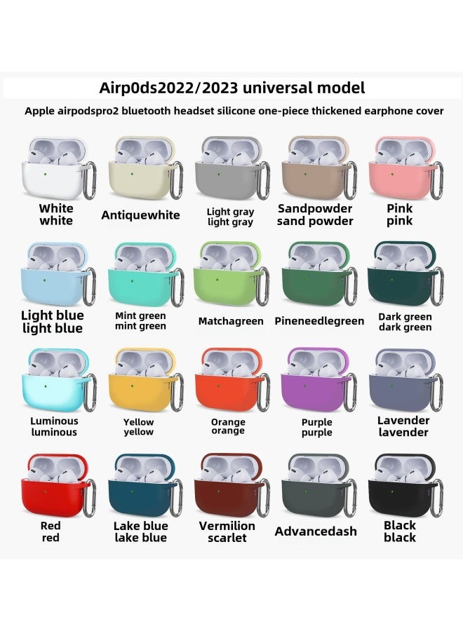 Silicone Protective Case For Apple Airpods Pro2 Bluetooth Earphones Compatible With C Port 2022 2023 Models Universal Style-Color:White-Applicable Model:airpods Pro 2  - Image 2