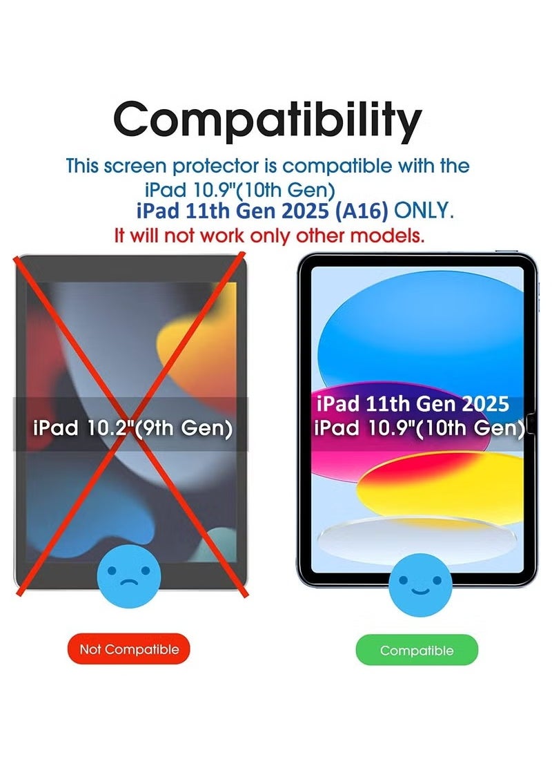 MIGOFAST iPad 2025 11th Generation A16 11 Inch Screen Protector Edge to Edge Full Screen Coverage Anti Scratch Bubble Free Tempered Glass  - Image 2