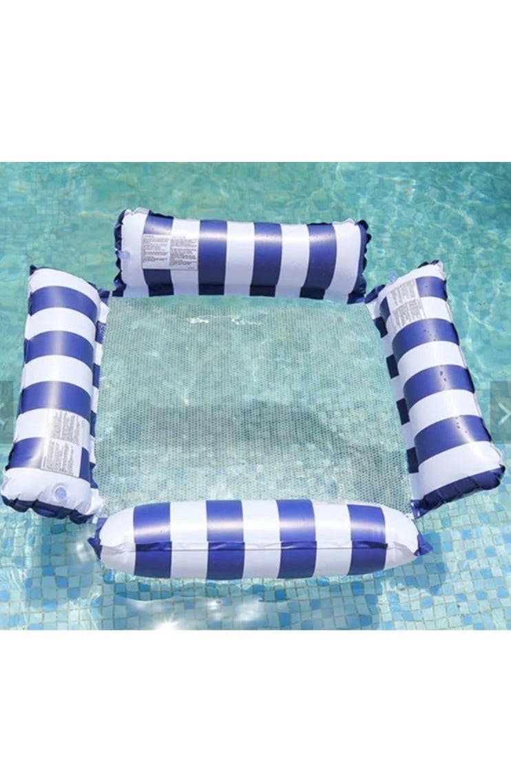 Blue Inflatable Adult Lounger Float Comfortable Pool & Beach 4-Way Inflatable Multi-Purpose Pool Lounger - Adult Lounger - Swimming Accessories - Water Float - Water Toys. - Image 1