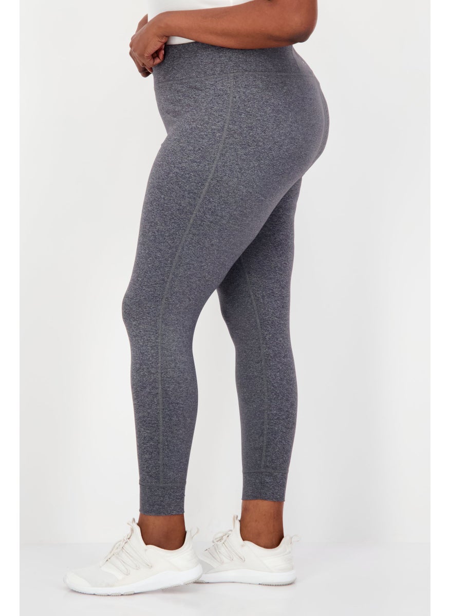Reebok Women Plus Size Training Tight, Grey  - Image 4