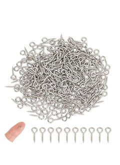 500pcs Stainless Steel Screw Eye Pins Clasps Eye  Drilled Beads Jewelry Earring Making, Hole 2mm