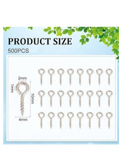 Generic 500pcs Stainless Steel Screw Eye Pins Clasps Eye  Drilled Beads Jewelry Earring Making, Hole 2mm  - Image 3
