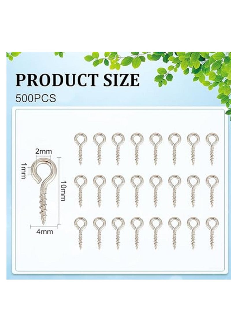 Generic - 500pcs Stainless Steel Screw Eye Pins Clasps Eye  Drilled Beads Jewelry Earring Making, Hole 2mm - Image 1