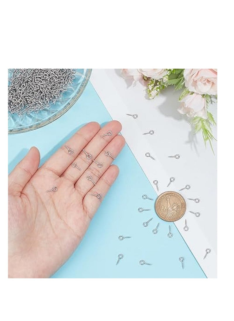 Generic - 500pcs Stainless Steel Screw Eye Pins Clasps Eye  Drilled Beads Jewelry Earring Making, Hole 2mm - Image 1