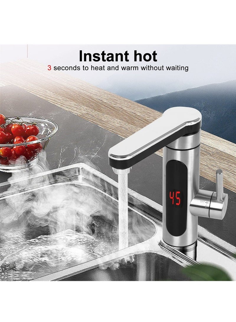 Instant Tankless Electric Hot Water Faucet with LED Digital Display 360°Swivel Stainless Steel Instant Quick Hot Tap for Kitchen Bathroom - Image 4