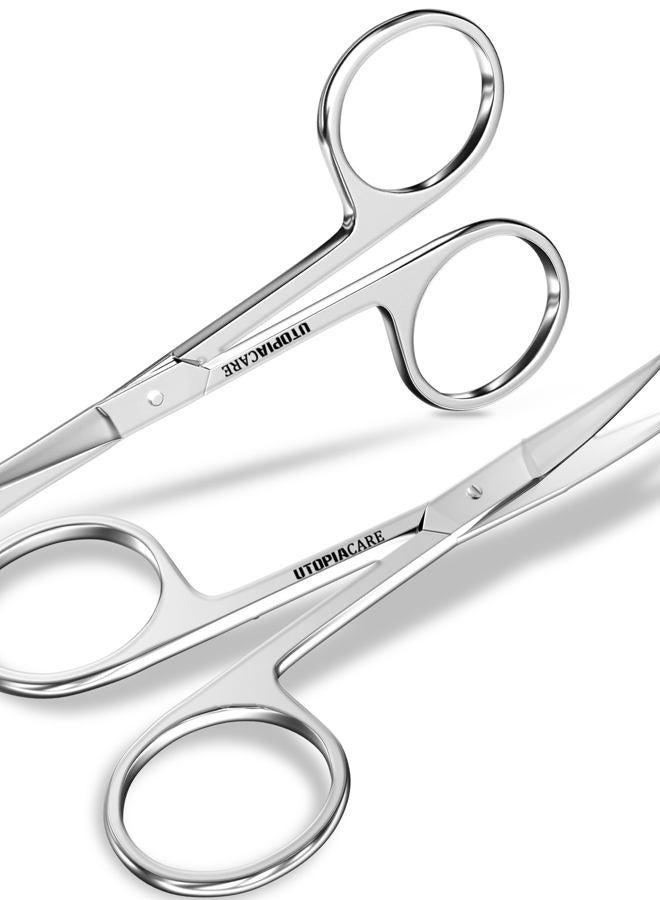 Utopia Care Eyebrow Scissors, Professional Stainless Steel Small Shears for Men and Women, Nose Hair Scissors for Grooming Mustache, Beard, Eyelashes, Ear Hair Trimming, Silver - Image 1