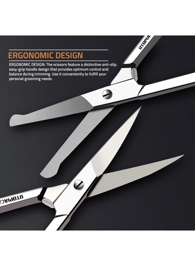 Utopia Care Eyebrow Scissors, Professional Stainless Steel Small Shears for Men and Women, Nose Hair Scissors for Grooming Mustache, Beard, Eyelashes, Ear Hair Trimming, Silver - Image 3