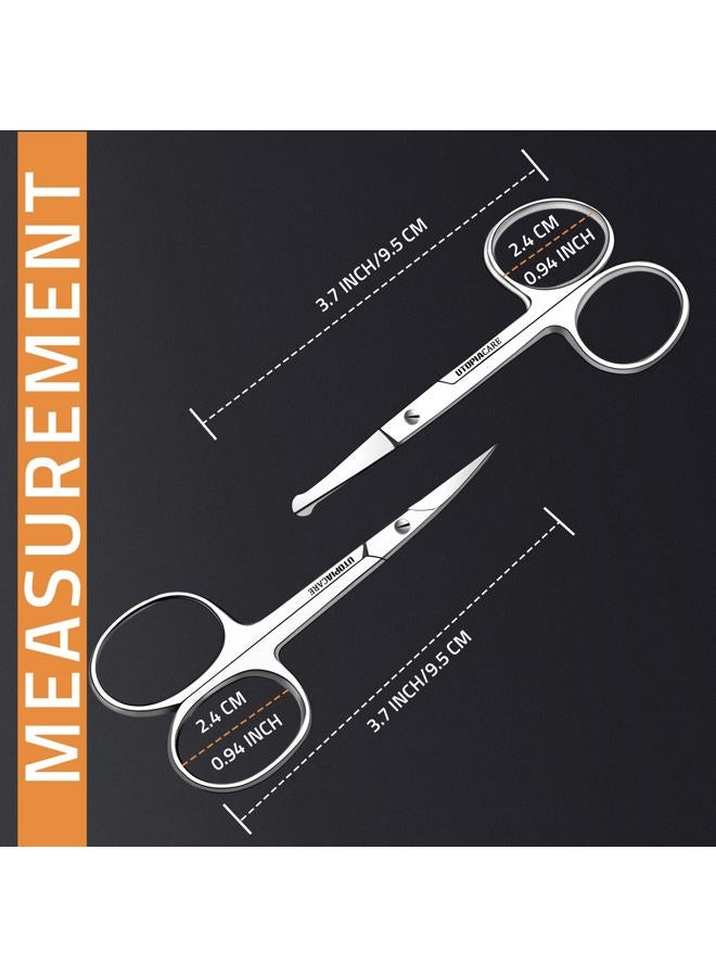 Utopia Care Eyebrow Scissors, Professional Stainless Steel Small Shears for Men and Women, Nose Hair Scissors for Grooming Mustache, Beard, Eyelashes, Ear Hair Trimming, Silver - Image 2