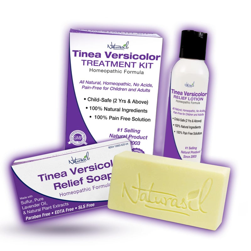 Naturasil Antifungal Tinea Versicolor Treatment Kit Gentle & Fast Relief for All Types of Tinea, Folliculitis, Itch & Chilblains| Safe for Kids & Adults| Sulfur Lotion (4oz) + 1 Relief Soap (4oz) - Image 1