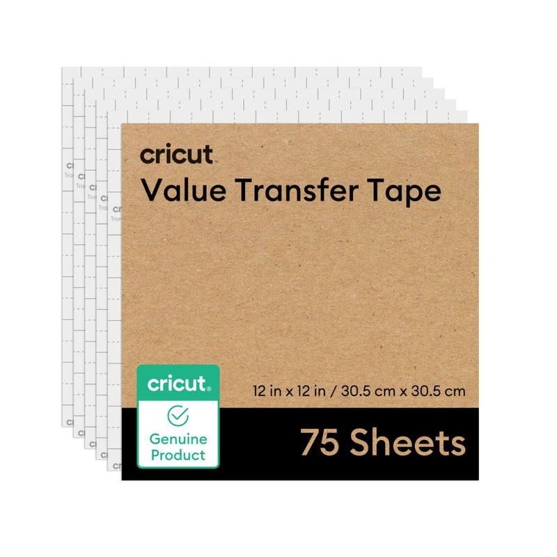 Cricut Value Transfer Tape - 75ft Flat Pack, 12in x 12in Sheets (75-Count) - Image 1