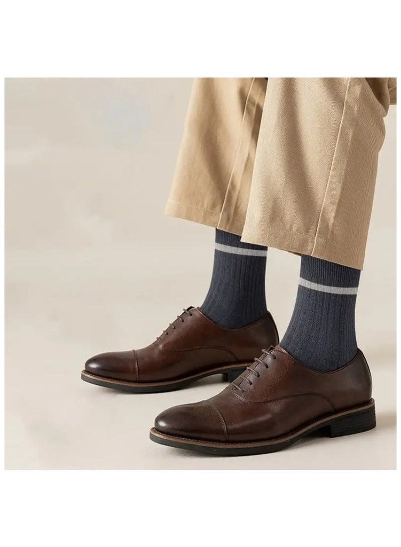 5 أزواج من الجوارب الرجالية المتينة واللطيفة على البشرة، جوارب رياضية مناسبة لفصل الخريف والشتاء - Image 3