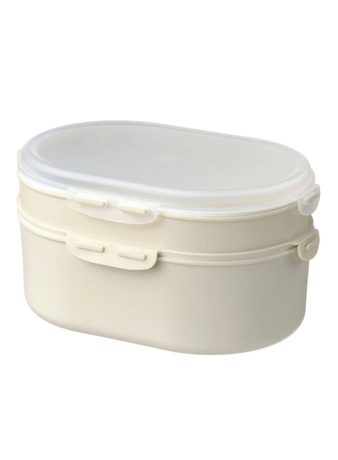 Stackable 2-Tier Oval Lunch Box with Lid for Work, School, Excursions - Image 1