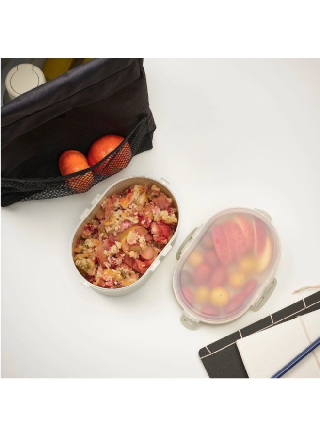 Stackable 2-Tier Oval Lunch Box with Lid for Work, School, Excursions - Image 2