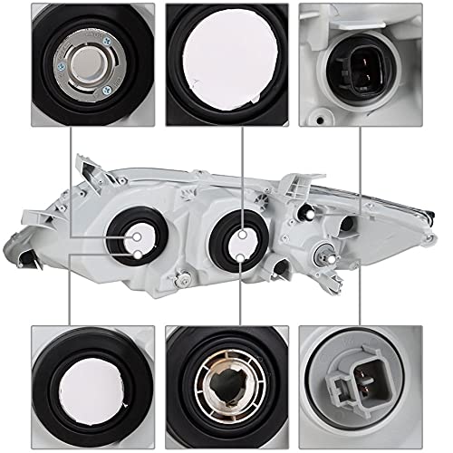 munirater Chrome Black Frame Left & Right Front Projector Headlights Lights Lamps Driver & Passenger Side Replacement for 2010 2011 Camry 4-Door Sedan TO2502195, TO2503195 - Image 5