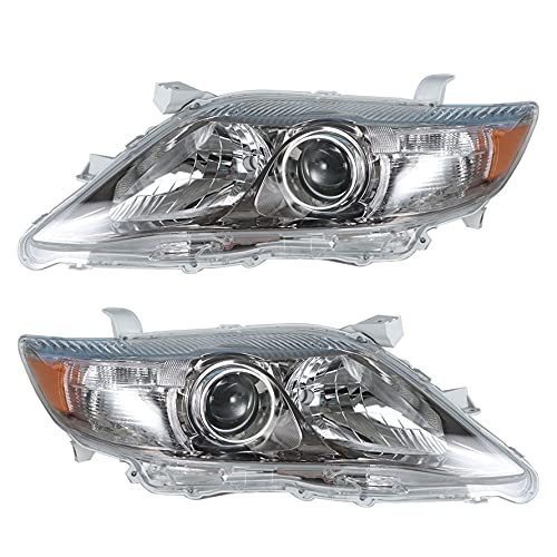 munirater Chrome Black Frame Left & Right Front Projector Headlights Lights Lamps Driver & Passenger Side Replacement for 2010 2011 Camry 4-Door Sedan TO2502195, TO2503195 - Image 2