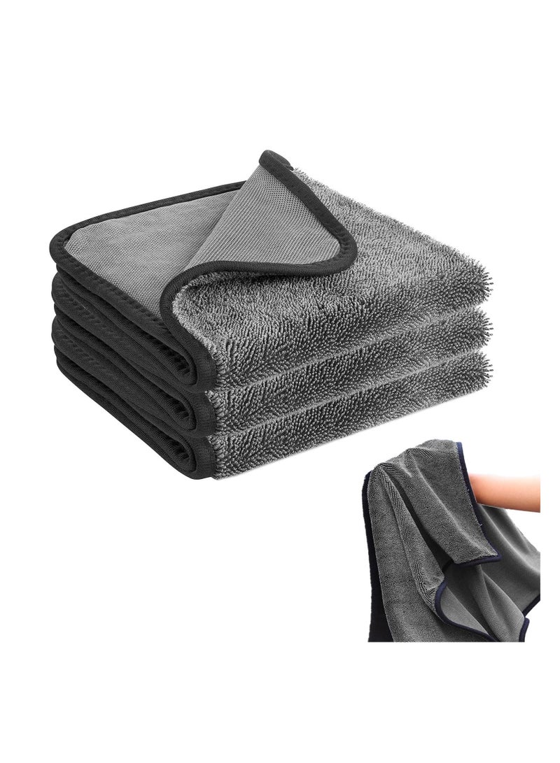 SYOSI Shiny Bath Drying Towel 3PCS, Shiny Wipes Bath Drying Towel, Super Absorbent Microfiber Bath Towels, Car Drying Towel, Black Bath Towels for Water Removal in Bathroom, Car Home Office Cleaning - Image 1