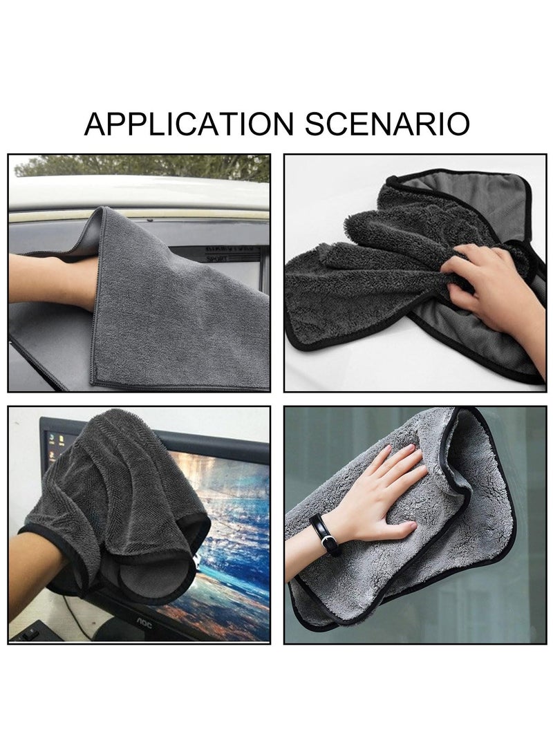 SYOSI Shiny Bath Drying Towel 3PCS, Shiny Wipes Bath Drying Towel, Super Absorbent Microfiber Bath Towels, Car Drying Towel, Black Bath Towels for Water Removal in Bathroom, Car Home Office Cleaning - Image 4