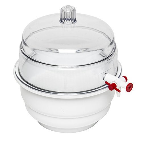 SP Scienceware SP Bel-Art"Space Saver" Polycarbonate Vacuum Desiccator with White Polypropylene Bottom; 0.20 cu. ft. (F42020-0000) - Image 4