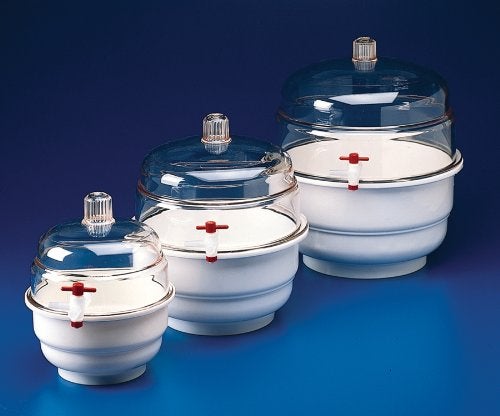 SP Scienceware SP Bel-Art"Space Saver" Polycarbonate Vacuum Desiccator with White Polypropylene Bottom; 0.20 cu. ft. (F42020-0000) - Image 3
